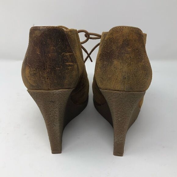 Enzo 8 Khaki Suede Lace Up Tie Ankle Platform Boots - Picture 7 of 7